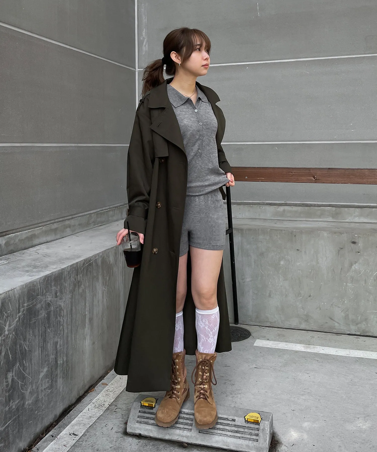3way layered trench coat