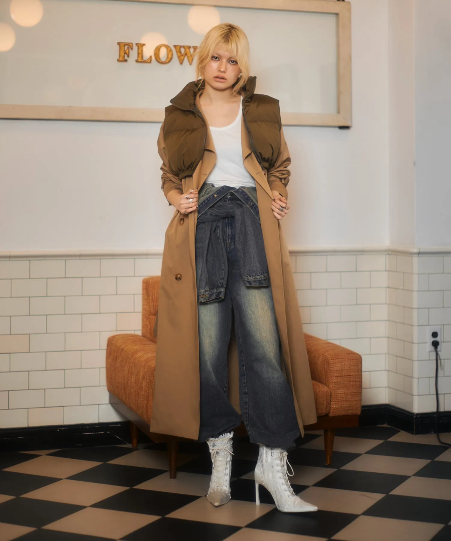 3way layered trench coat