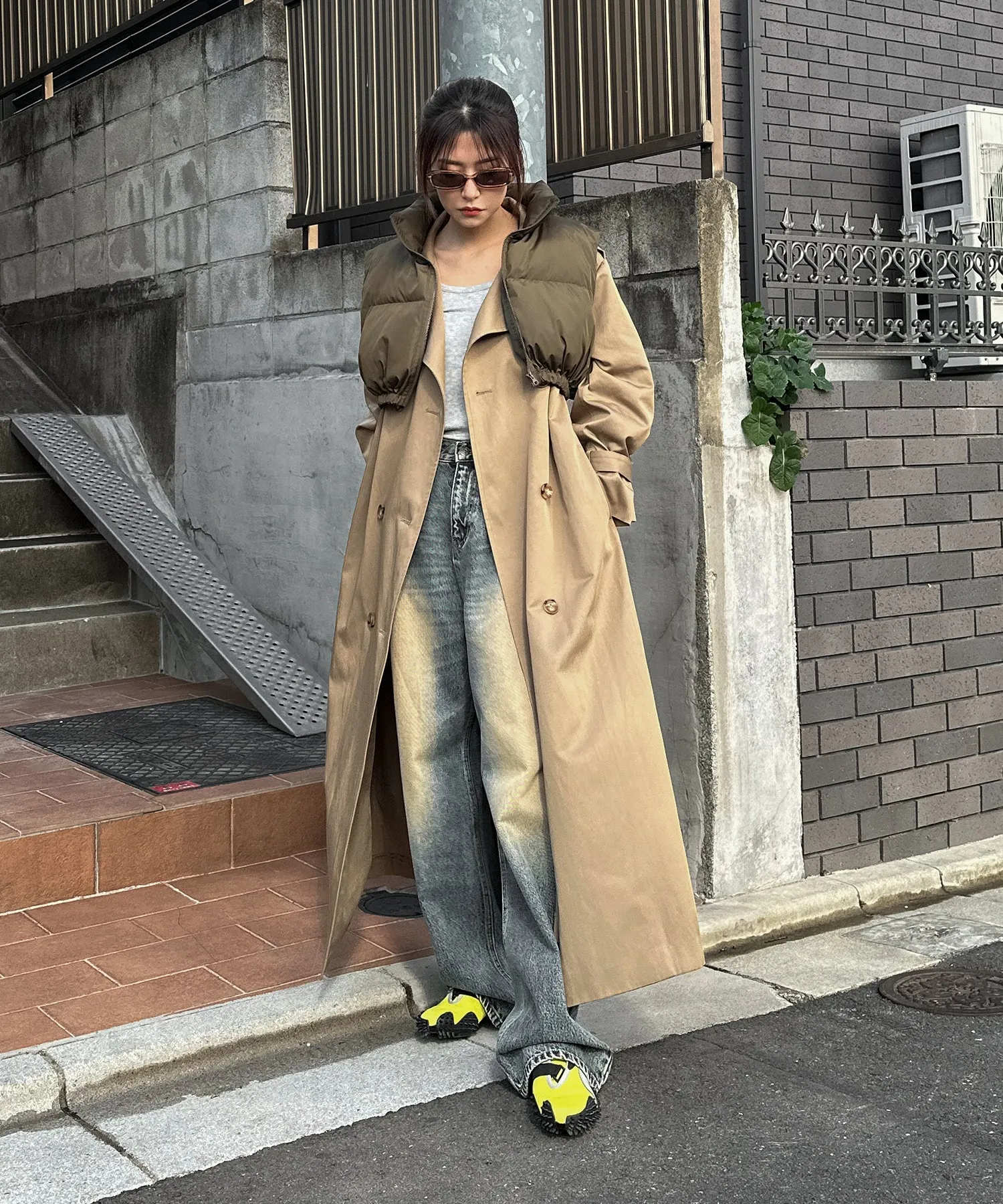 3way layered trench coat