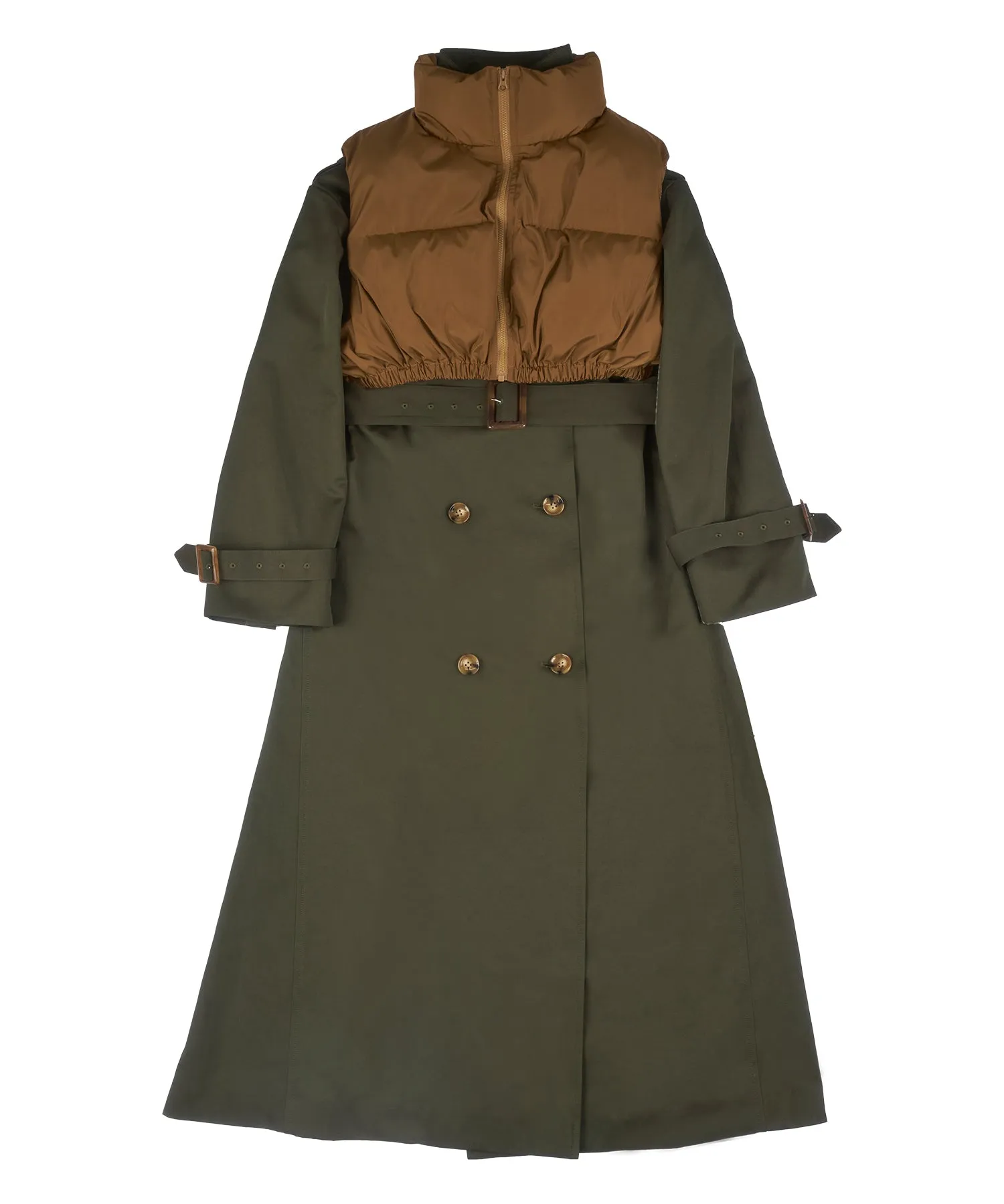 3way layered trench coat