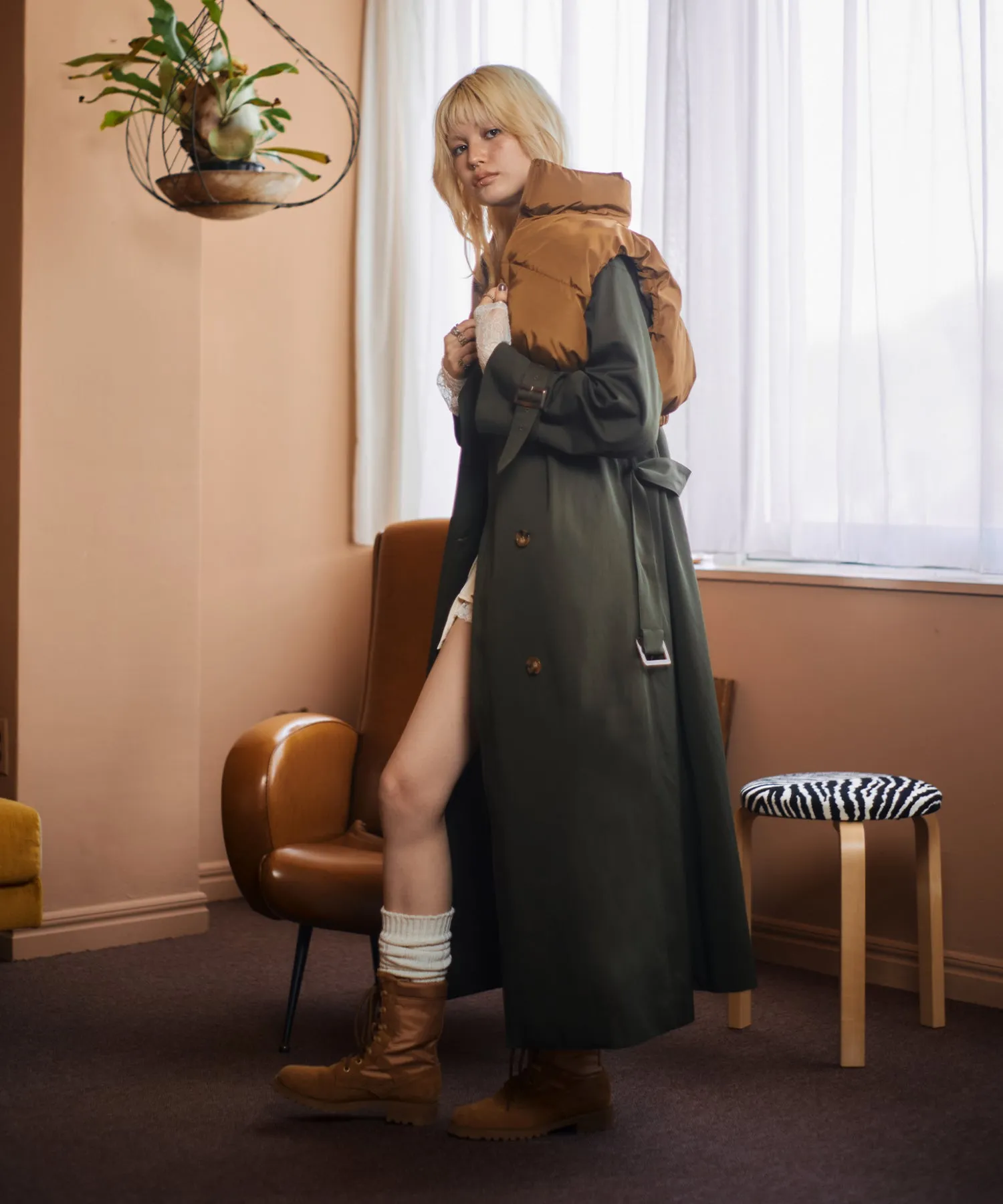3way layered trench coat