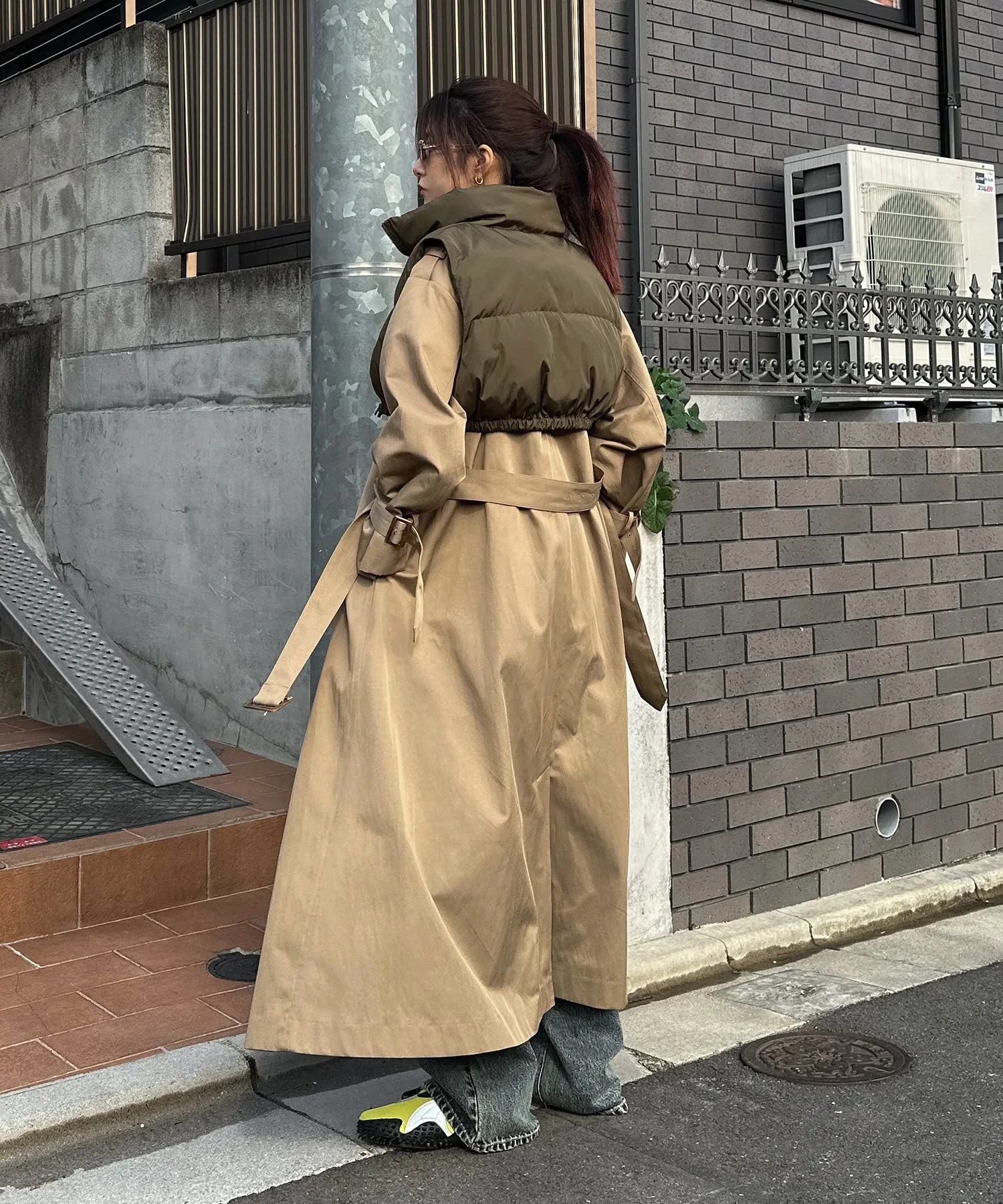 3way layered trench coat