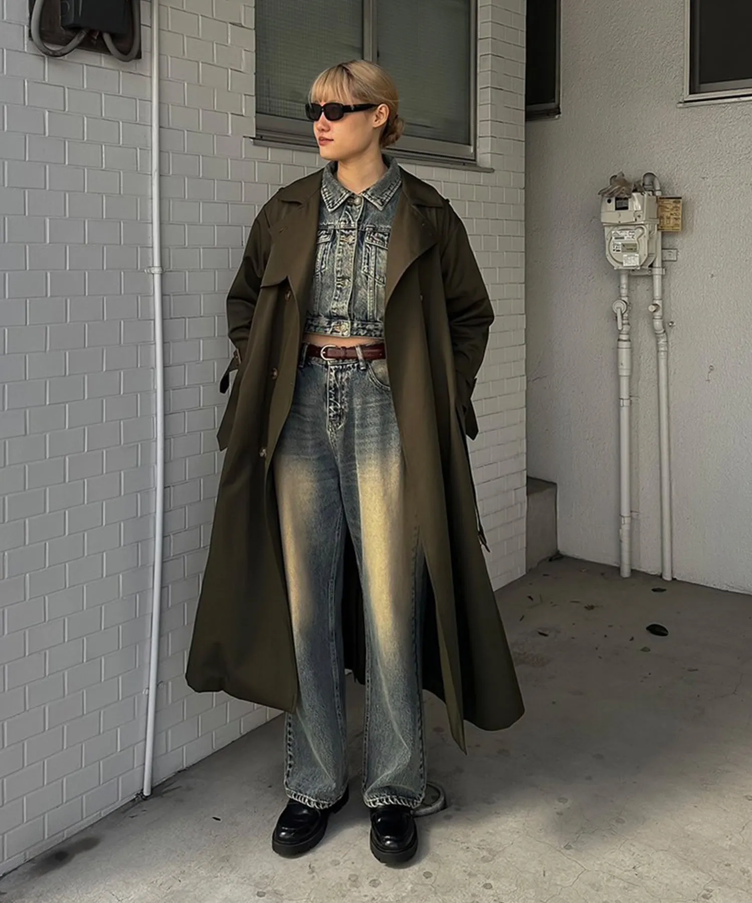 3way layered trench coat