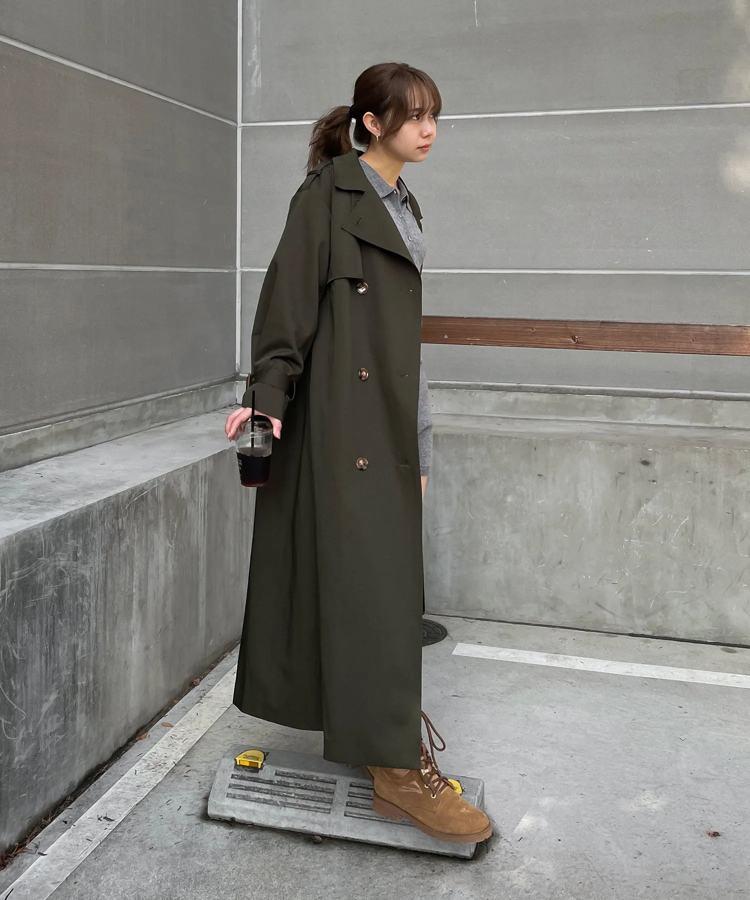 3way layered trench coat