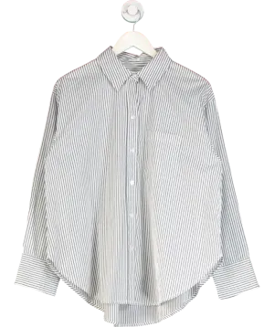 Abercrombie & Fitch White Striped Oversize Shirt UK S