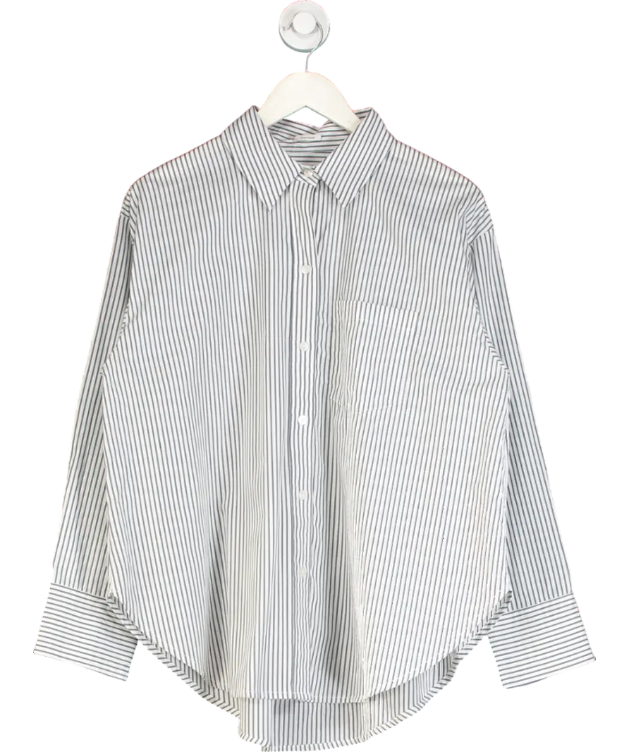 Abercrombie & Fitch White Striped Oversize Shirt UK S