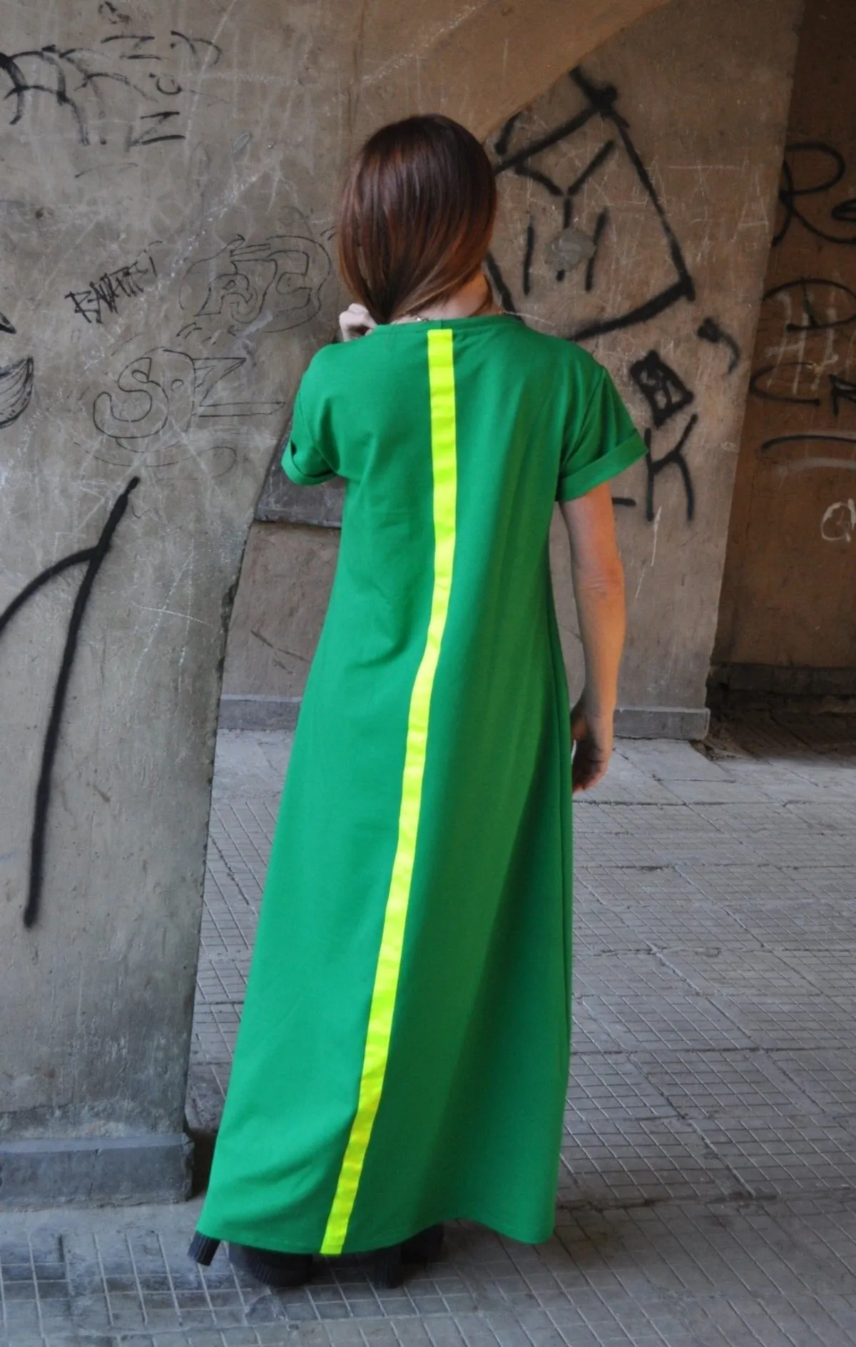 AMIRA Long Summer Dress With Back Stripe