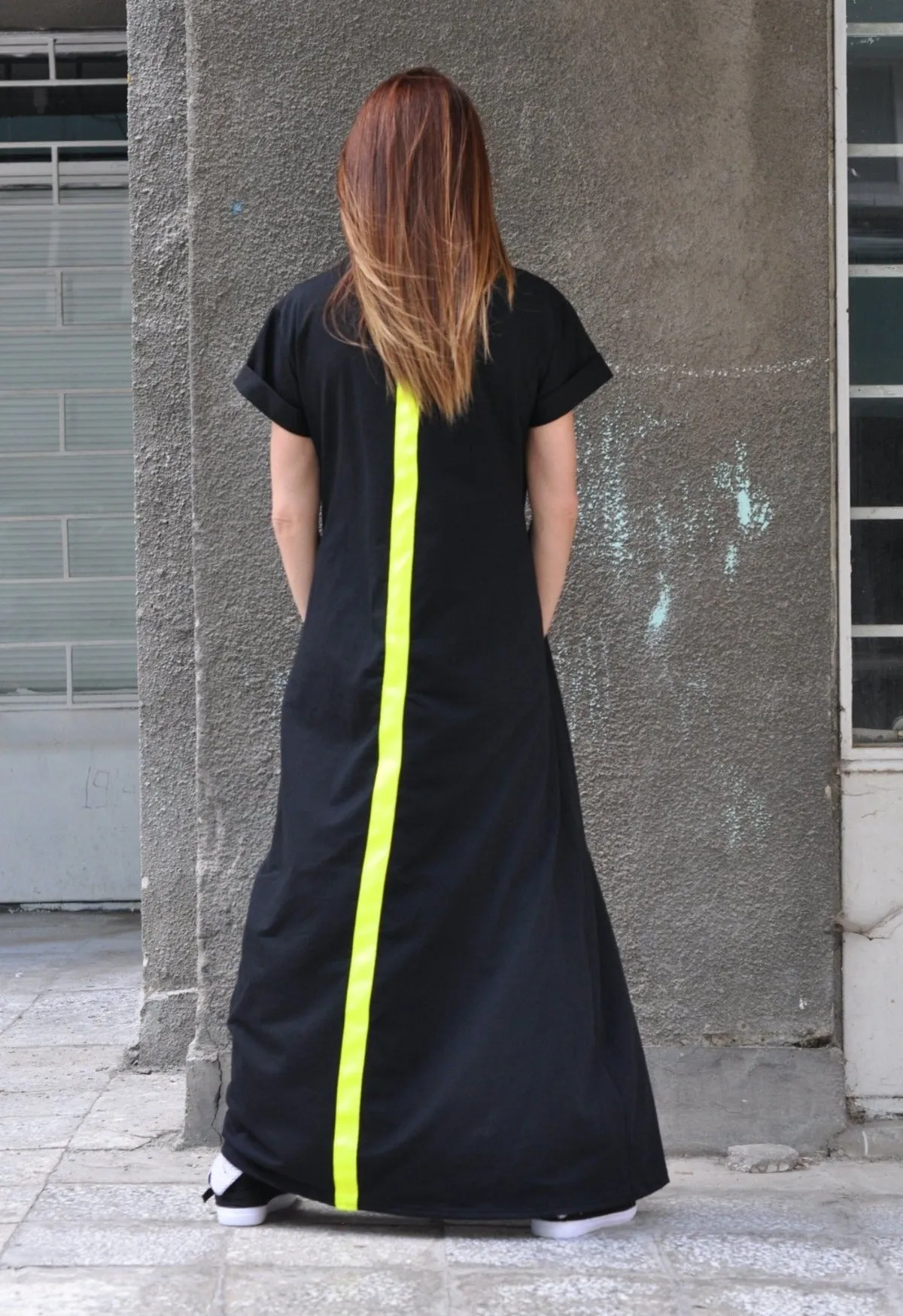 AMIRA Long Summer Dress With Back Stripe