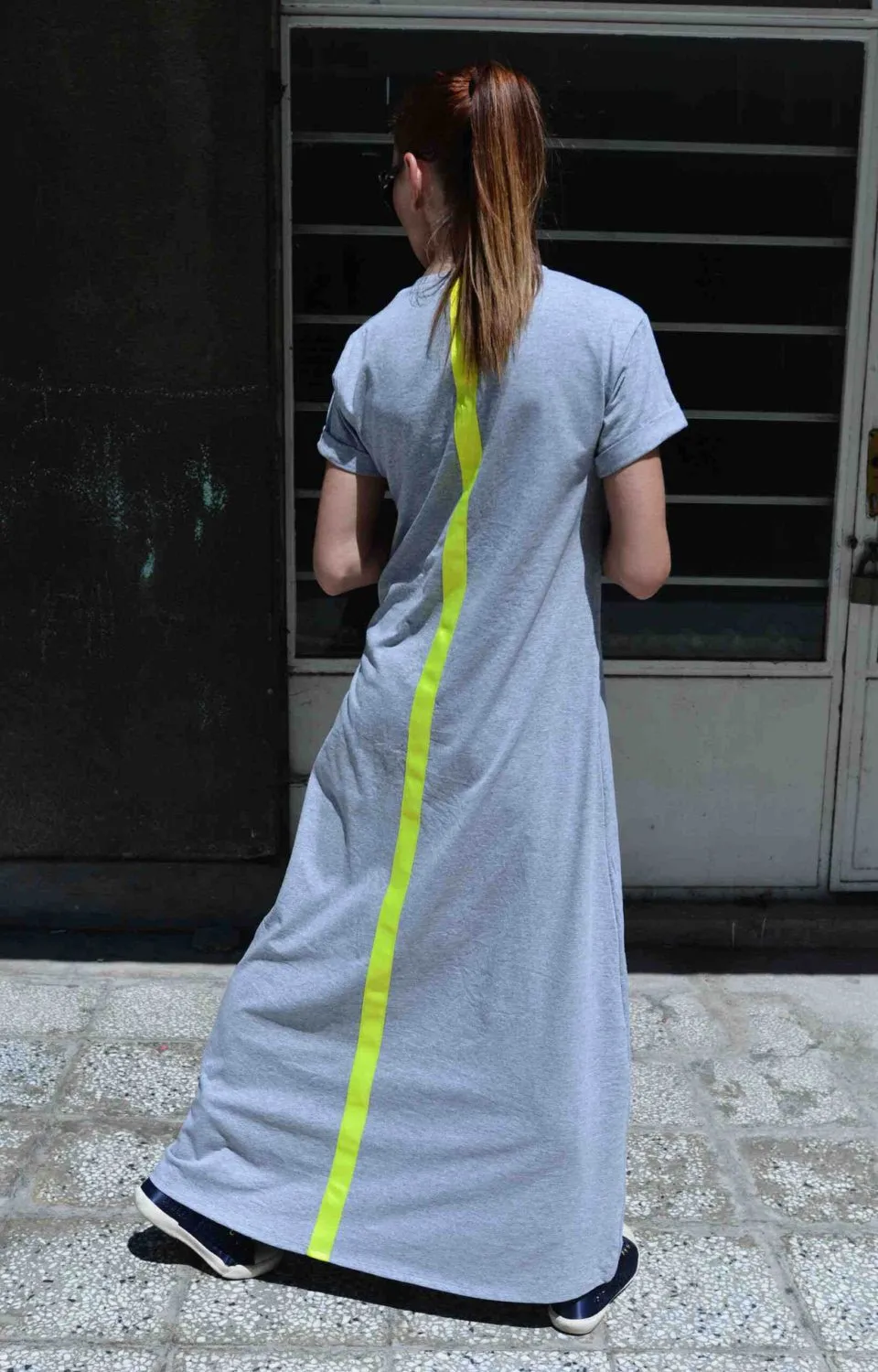 AMIRA Long Summer Dress With Back Stripe