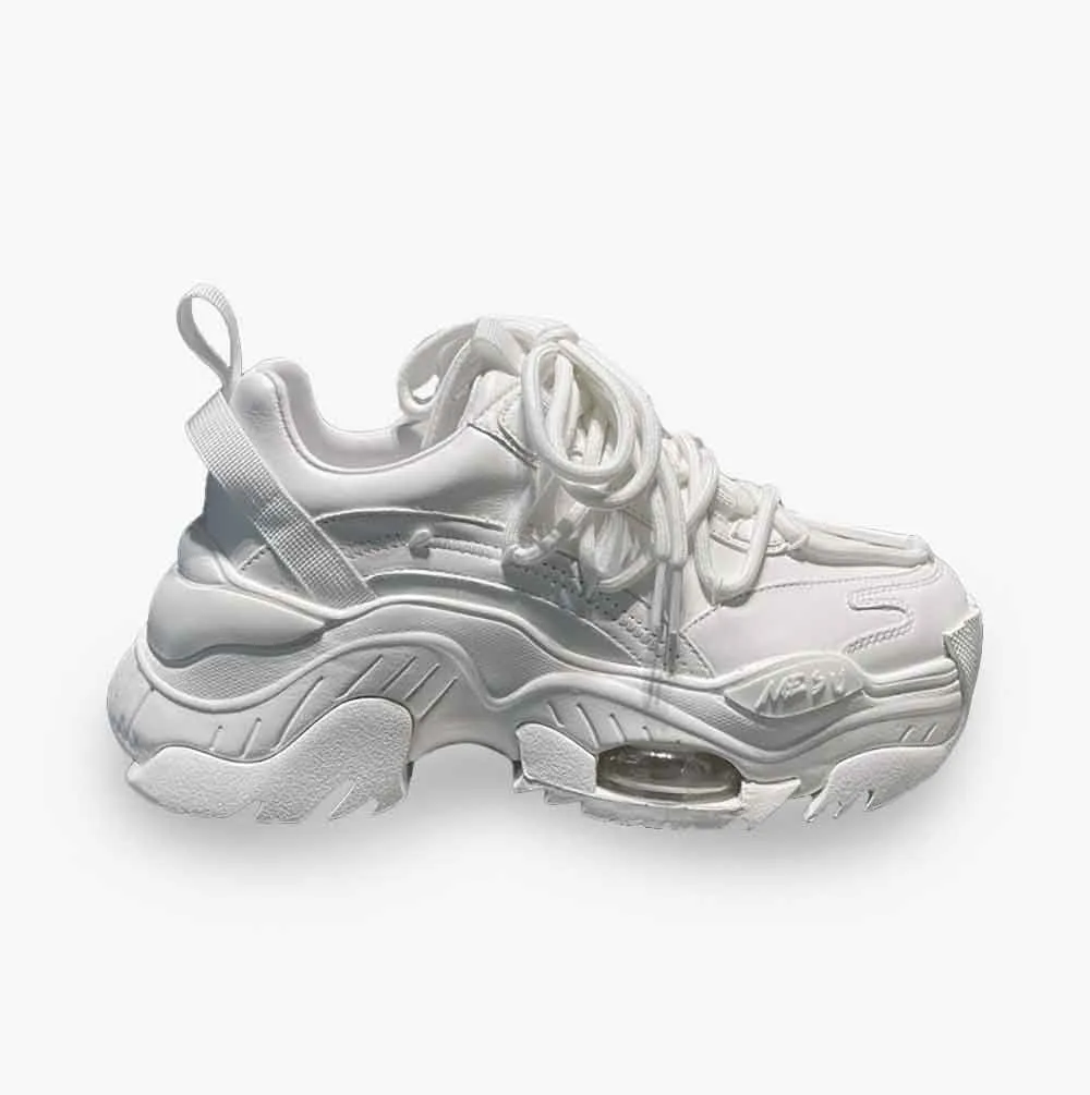 Bold Statement Microfiber Leather Platform Sneakers