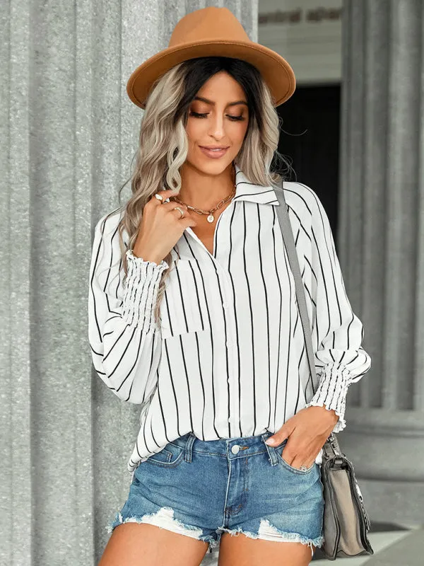 Brisa Women's Striped Fashion Casual Loose Shirt