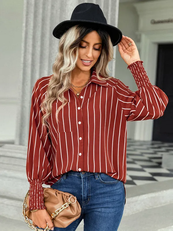 Brisa Women's Striped Fashion Casual Loose Shirt