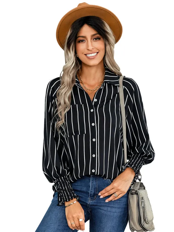 Brisa Women's Striped Fashion Casual Loose Shirt