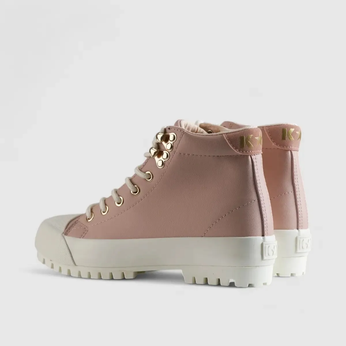 Caprio 2 Tone Statement Sneaker Boots Pink