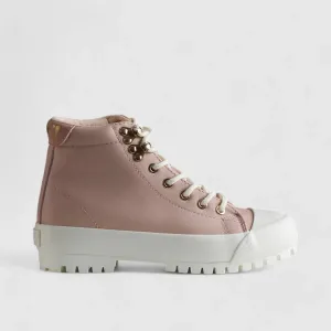 Caprio 2 Tone Statement Sneaker Boots Pink