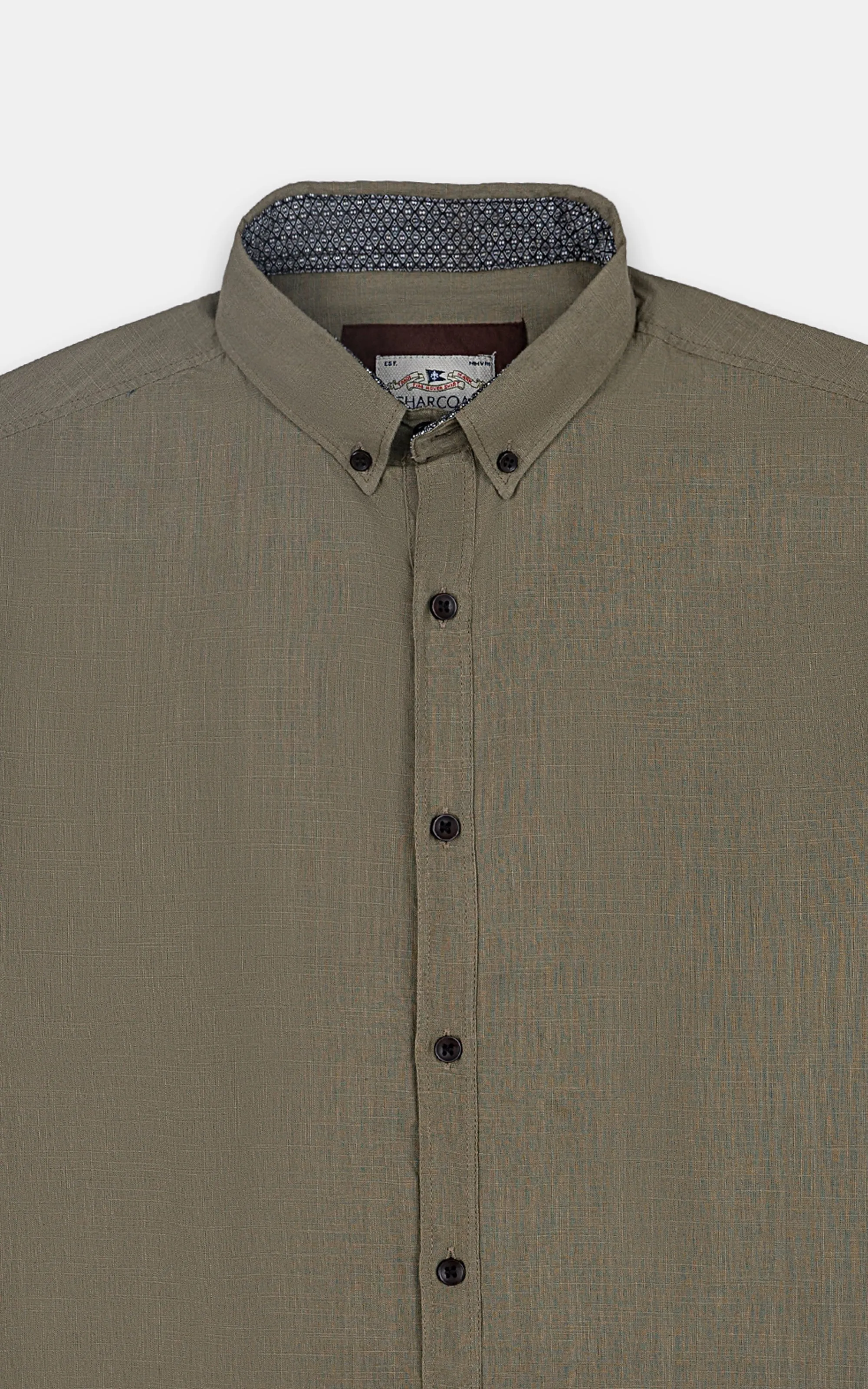 CASUAL SHIRT KHAKI SELF TEXTURE
