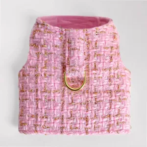 Chantel Tweed Harness Coat in Bubblegum Pink