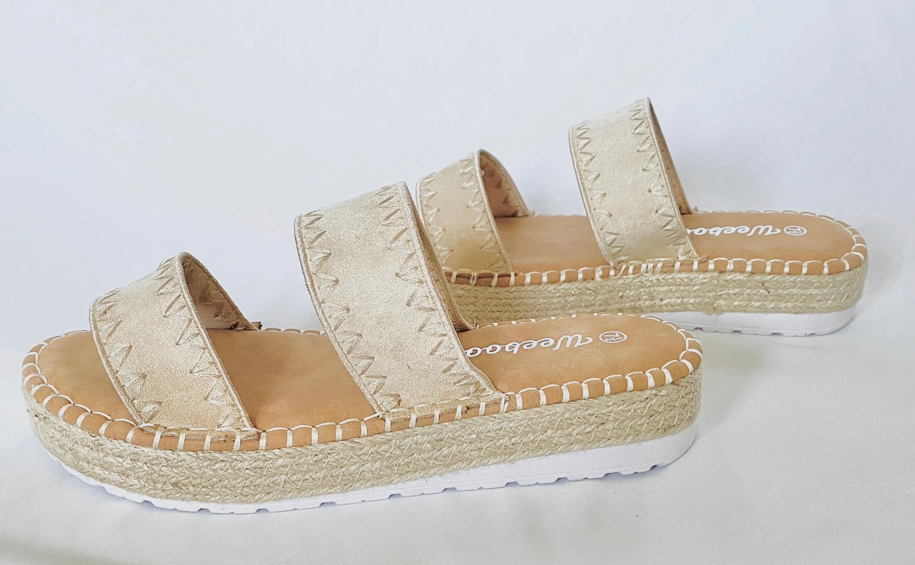 coco espadrille platform sandals- beige