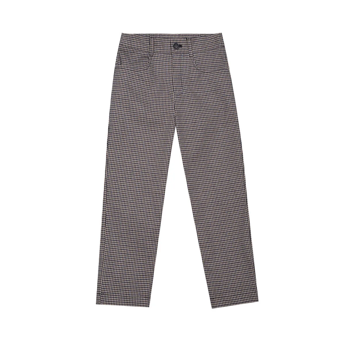 Cotton Trousers Pin Checks, Brown