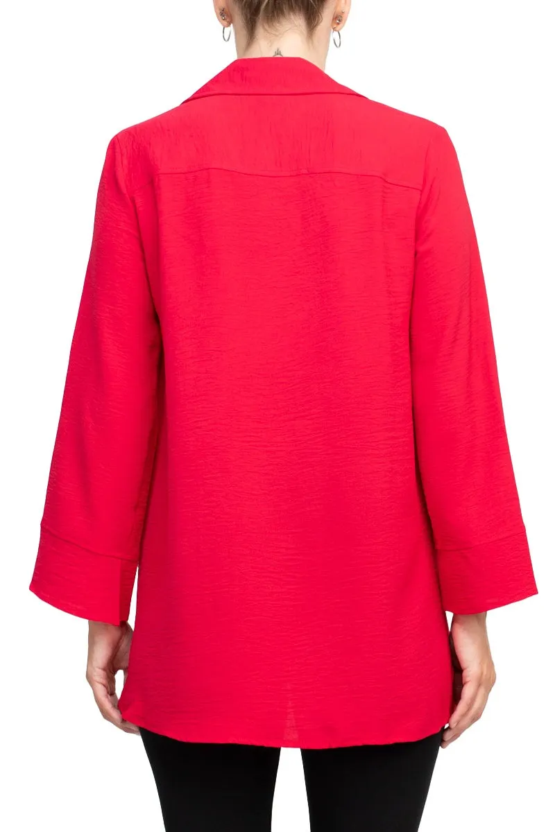Counterparts Collared 3/4 Sleeve Solid Button Down Shirt