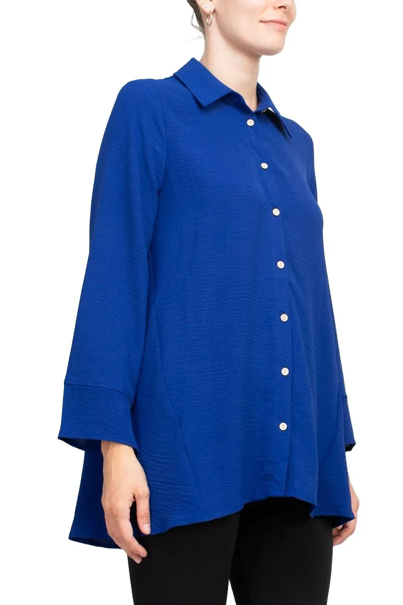 Counterparts Collared 3/4 Sleeve Solid Button Down Shirt