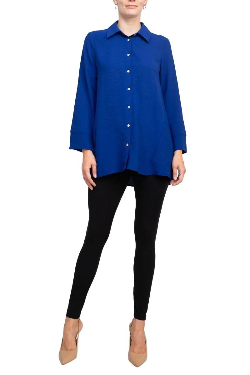 Counterparts Collared 3/4 Sleeve Solid Button Down Shirt