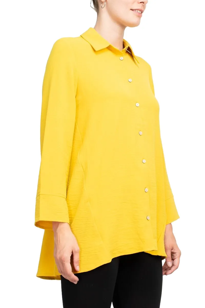 Counterparts Collared 3/4 Sleeve Solid Button Down Shirt