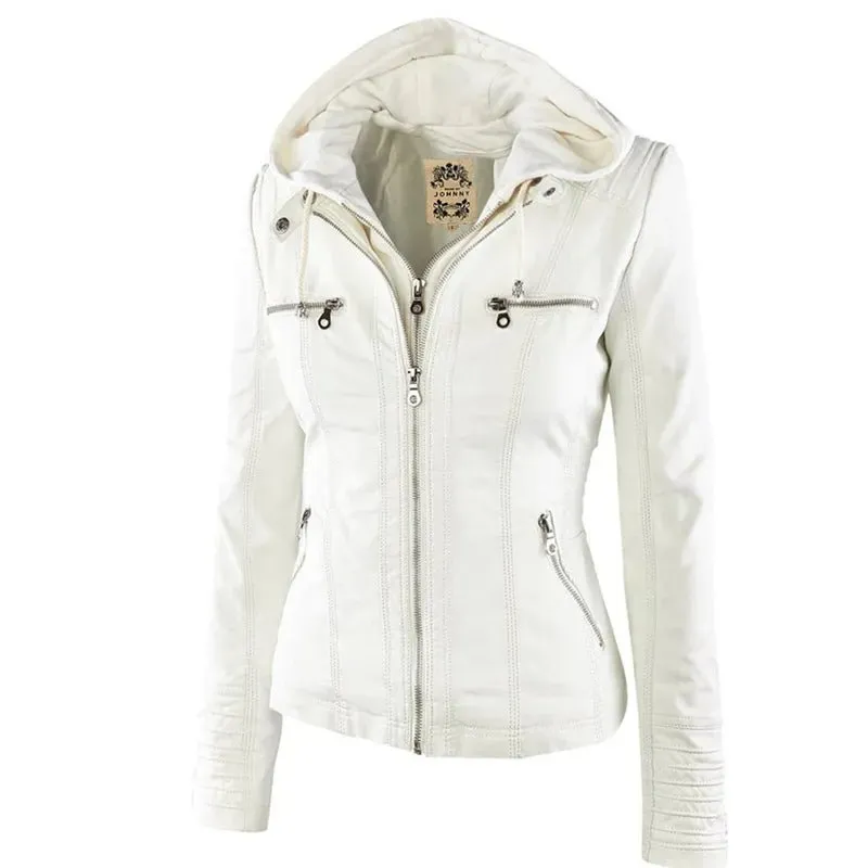 Edgy Faux Leather Jacket - Women's Winter Must-Have