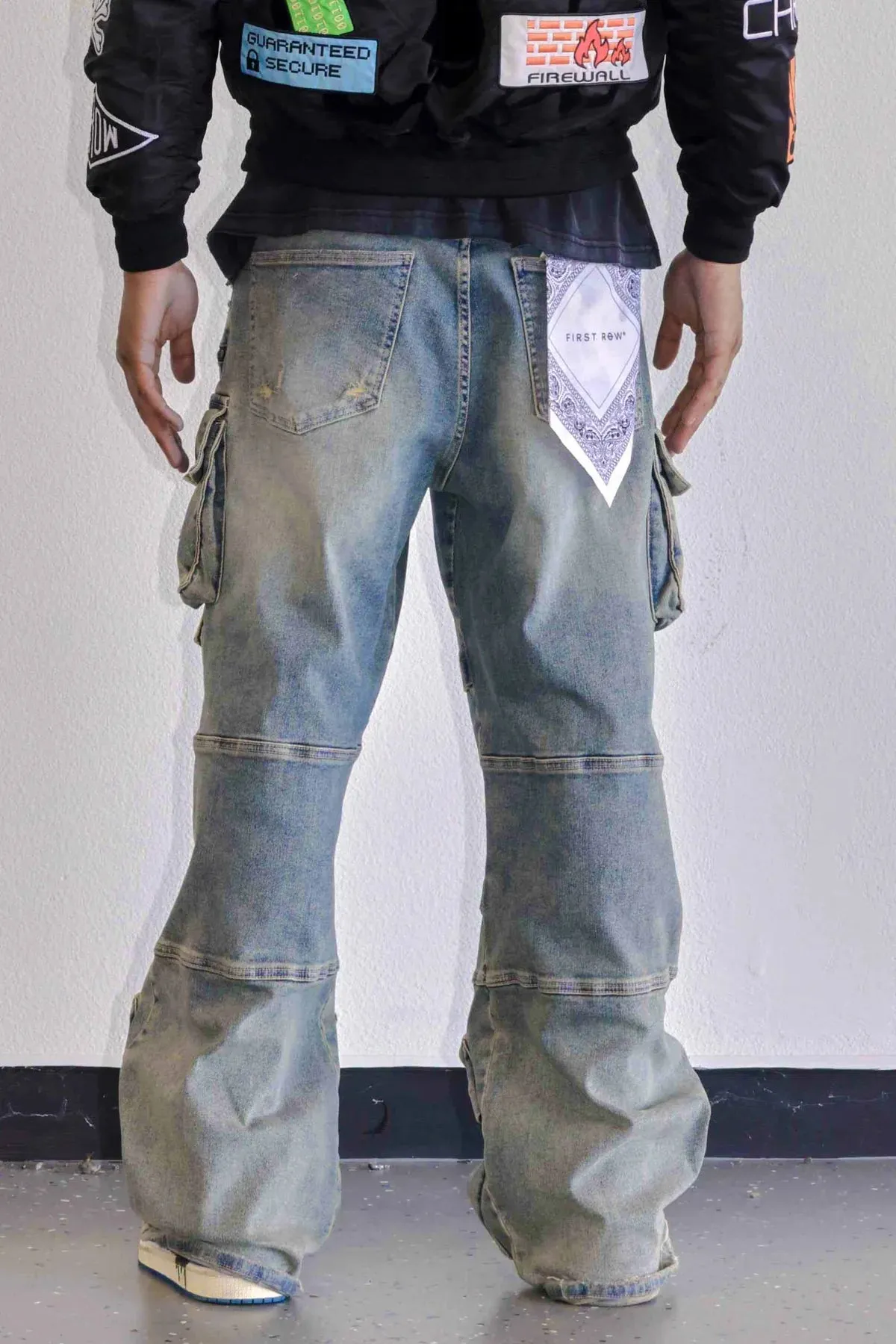 First Row ‘Y2K’ Utility Cargo Relaxed Fit Denim (Medium Stone Tint) FRD3116A