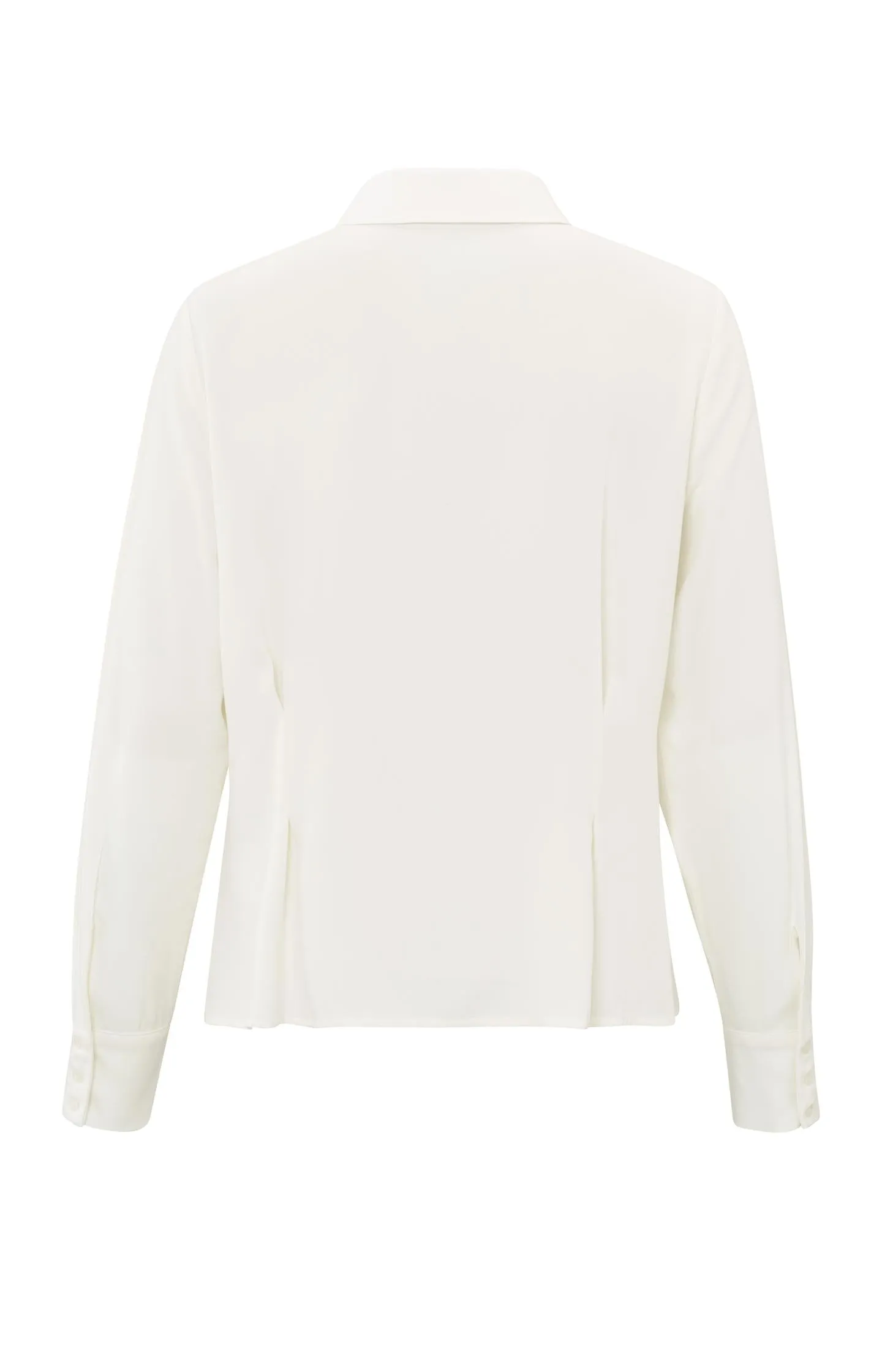Fitted blouse with long sleeves and shoulder accents