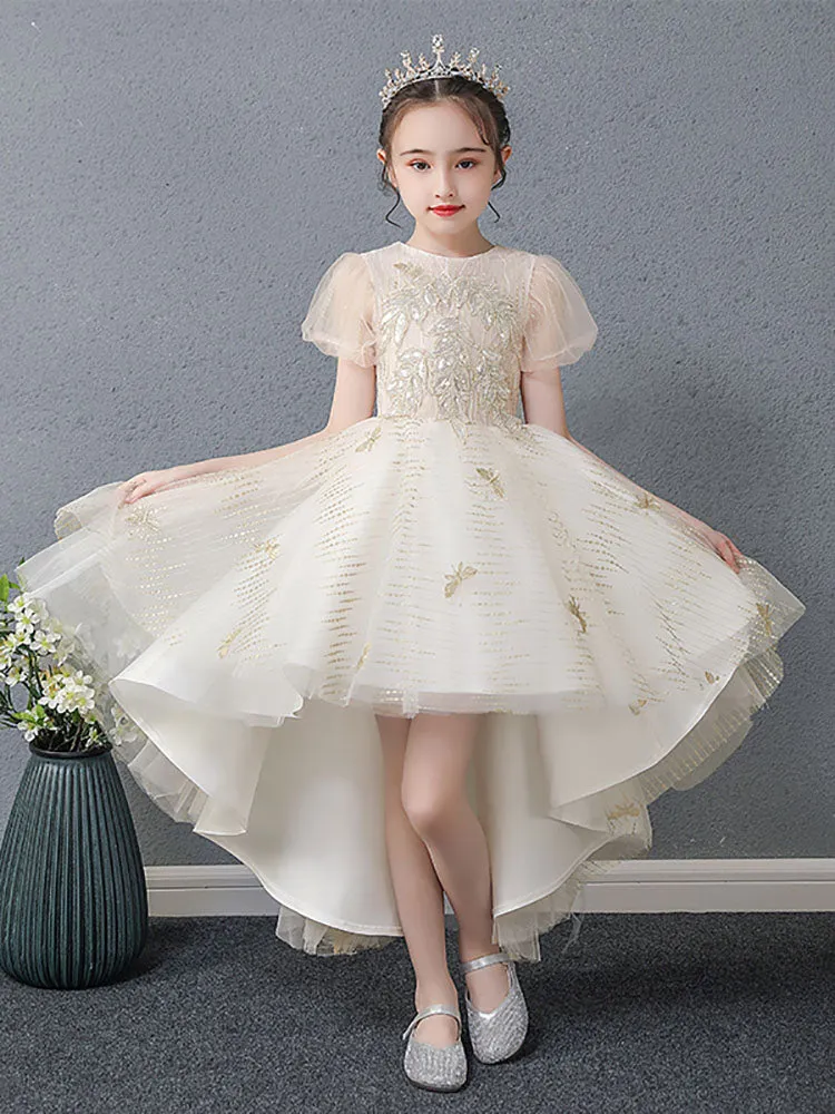 Flower Girl Wedding Dress Piano Performance Costume Girls Evening Gown Princess Dress