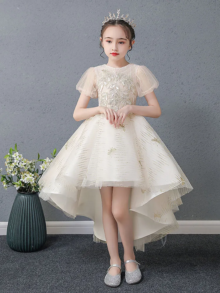 Flower Girl Wedding Dress Piano Performance Costume Girls Evening Gown Princess Dress