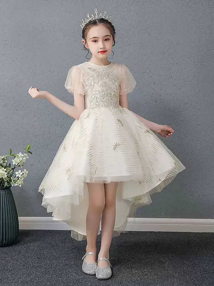 Flower Girl Wedding Dress Piano Performance Costume Girls Evening Gown Princess Dress