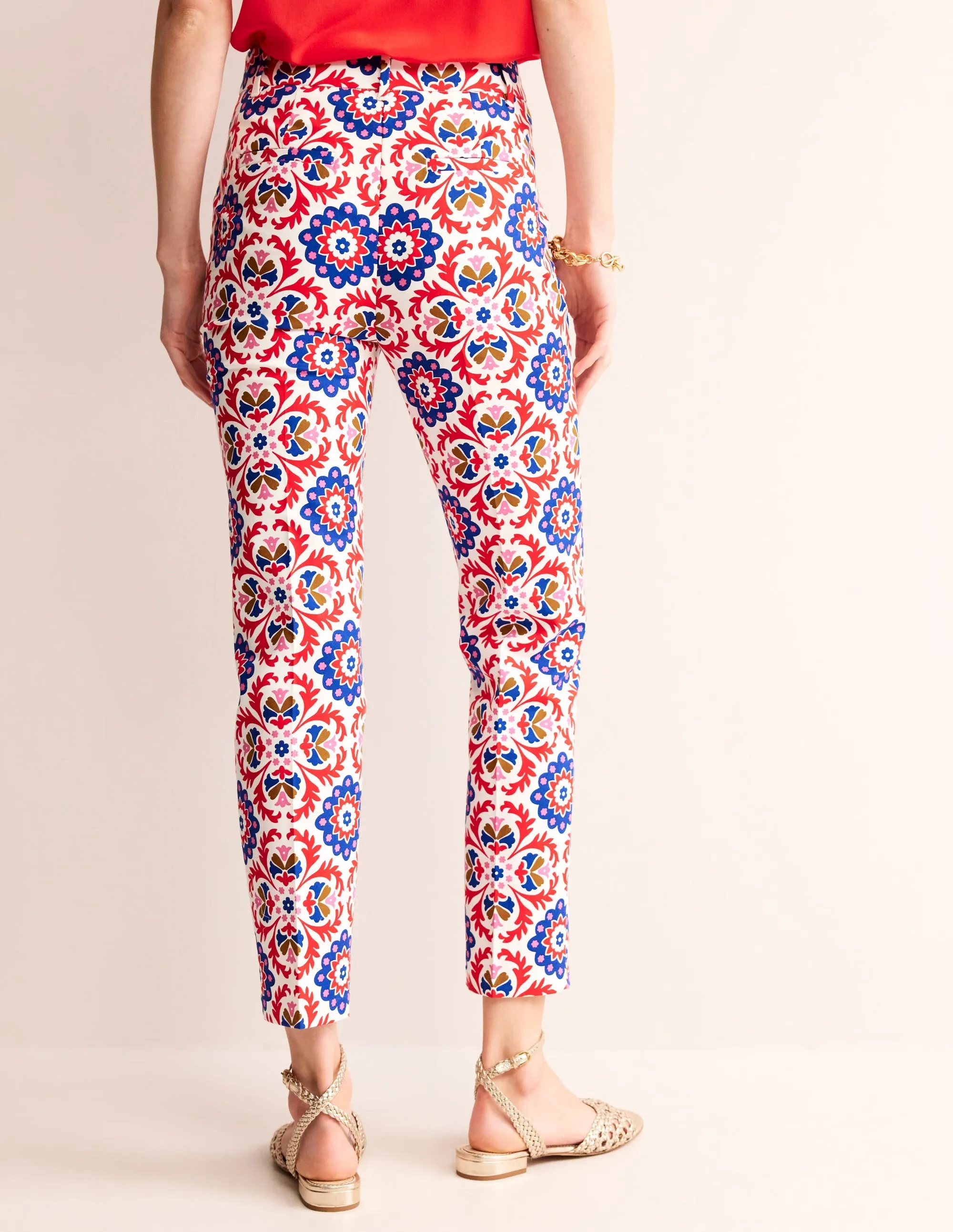 Highgate Sateen Trousers-Rubicondo, Mosaic Bloom