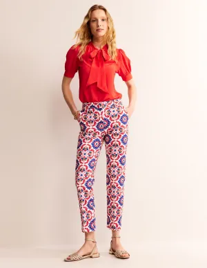 Highgate Sateen Trousers-Rubicondo, Mosaic Bloom