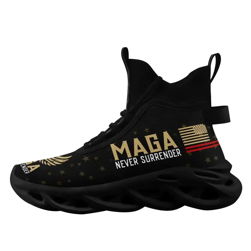 Holiday Gifts,Personalized Proud Sneakers, Custom Trump Design, MAGA Shoes, Glow at Night Shoe