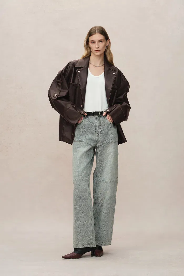 Irina Vintage Biker Jacket in Vegan Leather