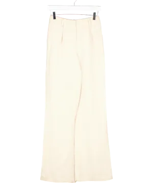 Karen Millen Beige Tailored Linen Pleated Trousers UK 6