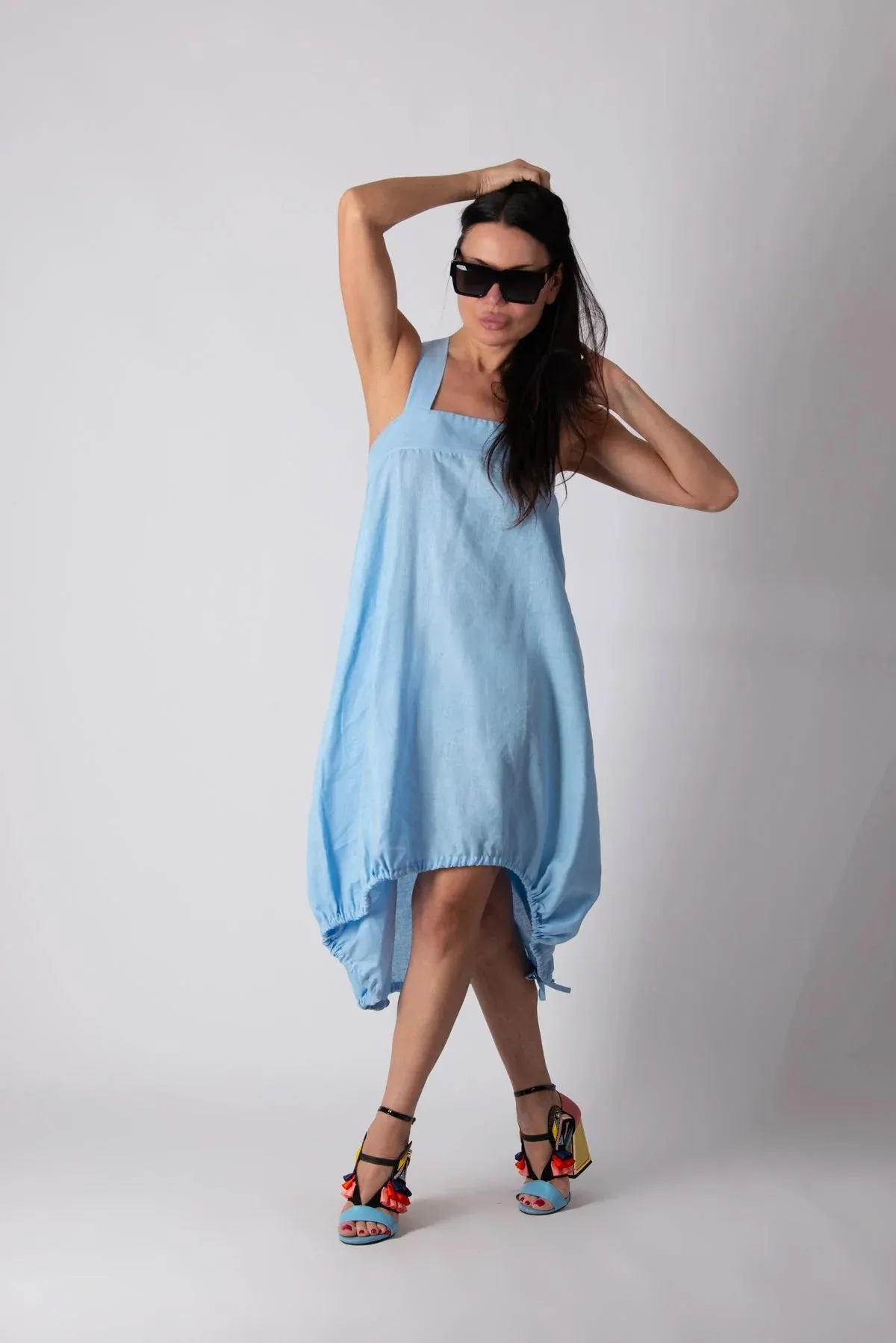 KATE Light blue linen dress