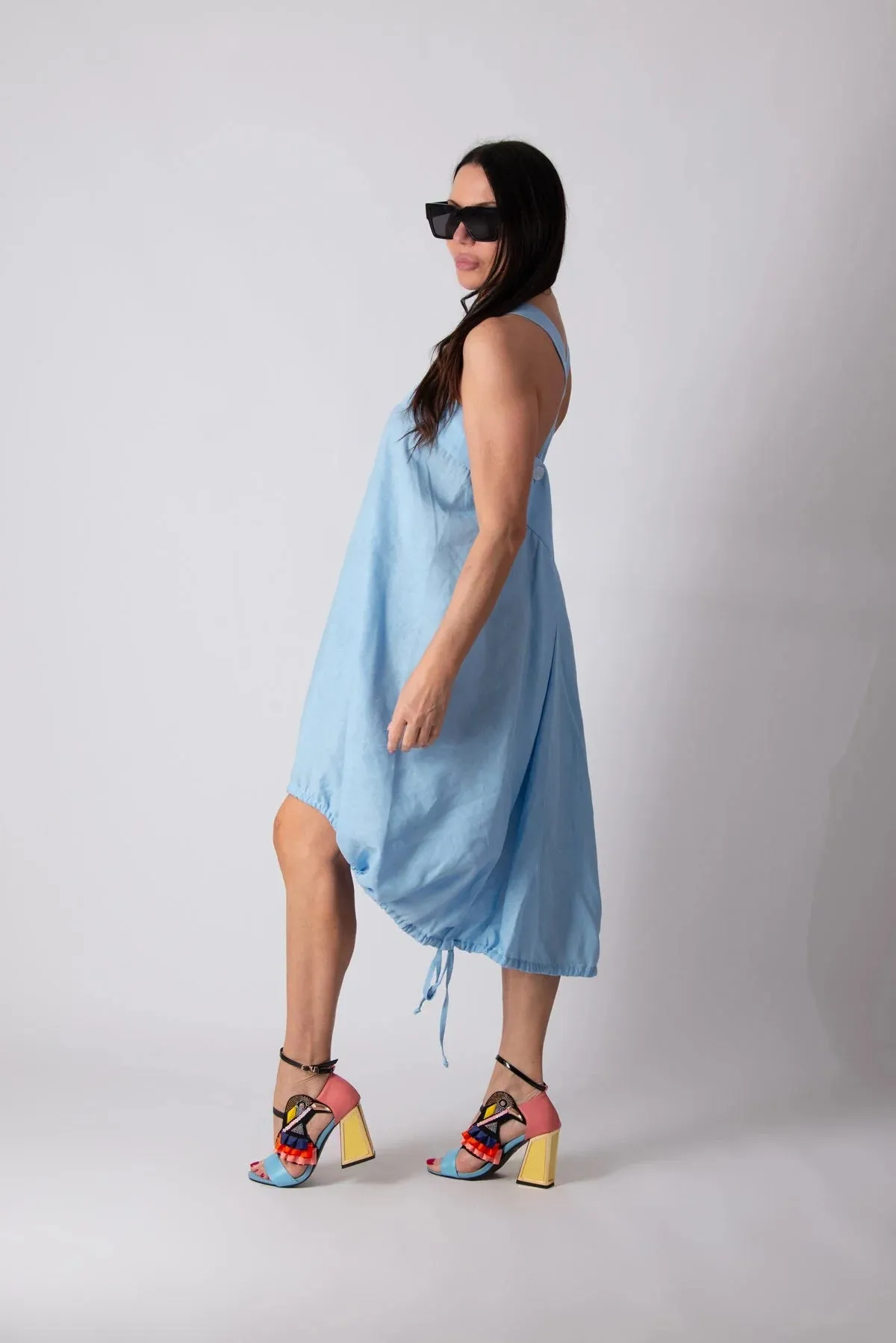 KATE Light blue linen dress