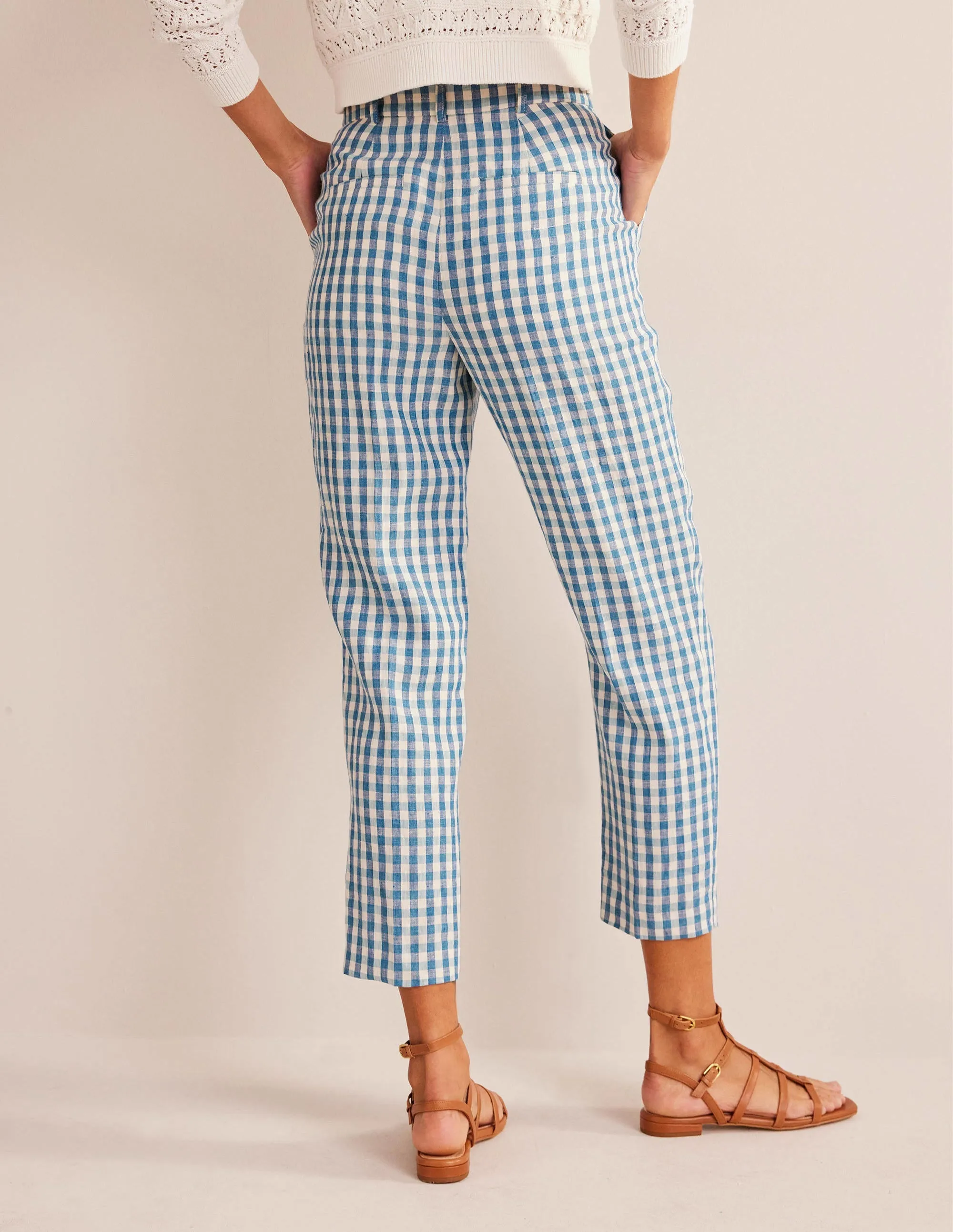 Kew Linen Trousers-Check