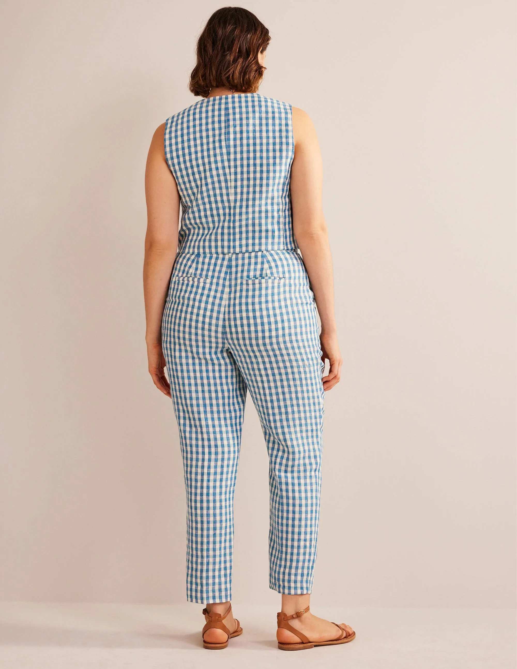 Kew Linen Trousers-Check