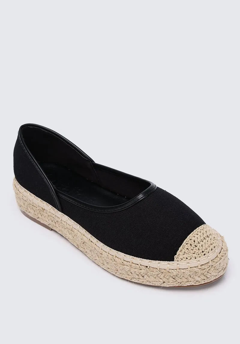 Lena Comfy Espadrilles In Black