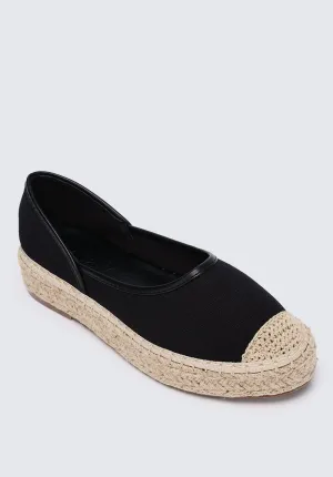 Lena Comfy Espadrilles In Black