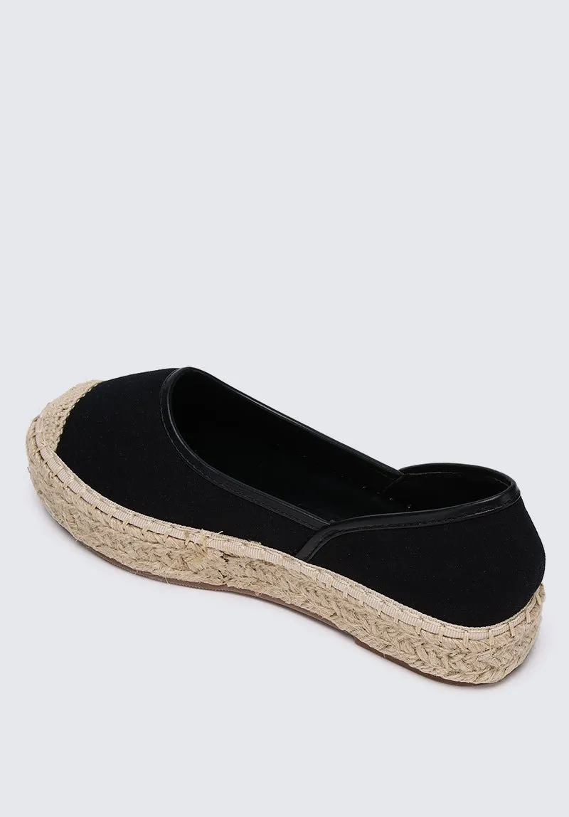 Lena Comfy Espadrilles In Black