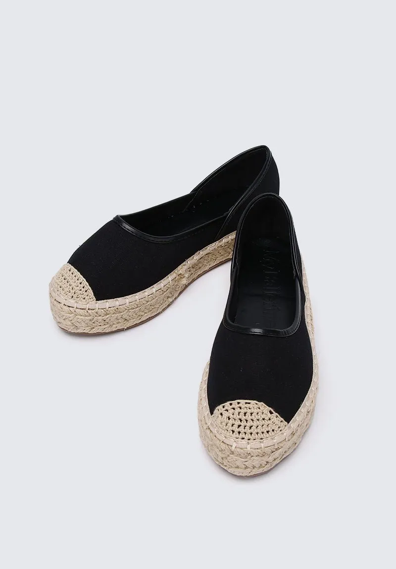 Lena Comfy Espadrilles In Black