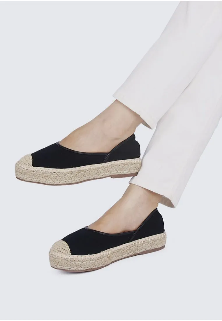 Lena Comfy Espadrilles In Black