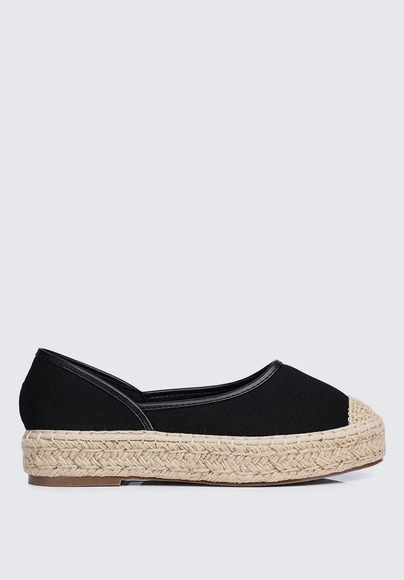 Lena Comfy Espadrilles In Black