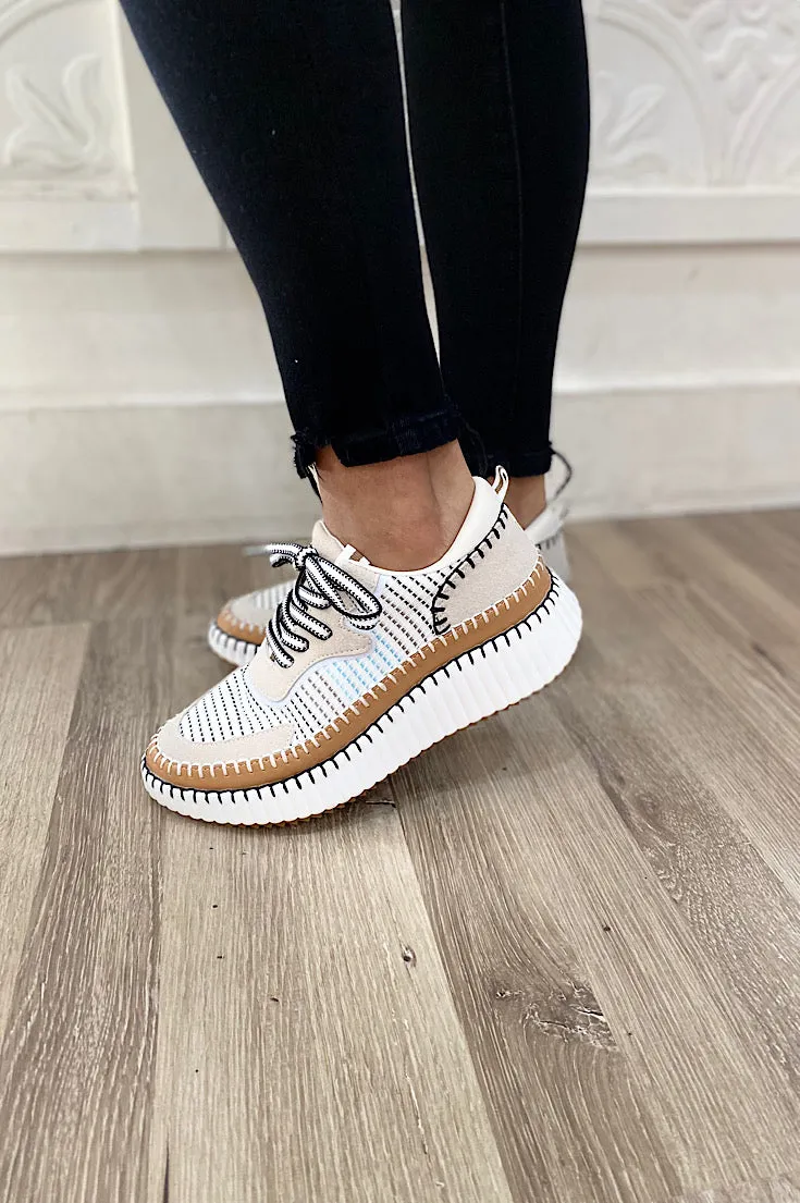 Lennon Platform Tan Sneakers