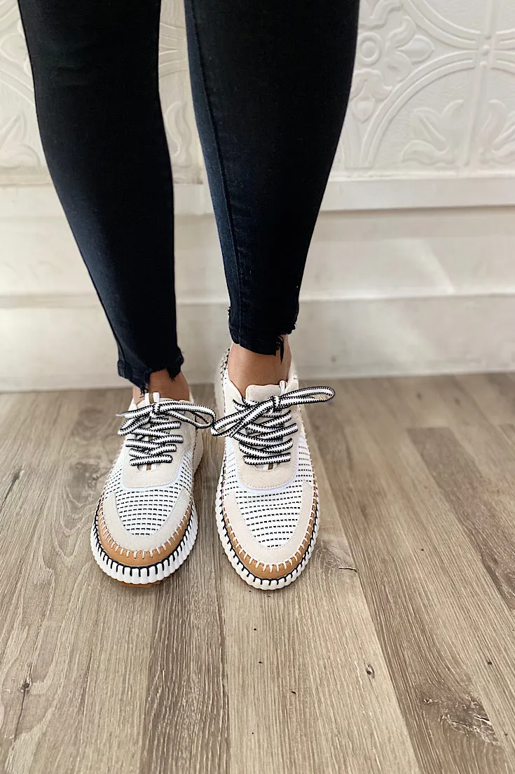 Lennon Platform Tan Sneakers